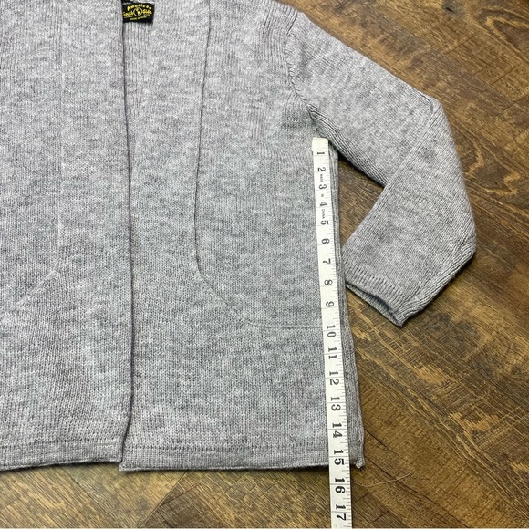 American South Side Gray 100% Alpaca Wool Open Cardigan Sweater Women's Medium - Picture 5 of 10